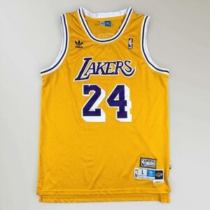 Lakers Kobe Bryant Adidas Hardwood Classics Gold Jersey #24 Sz Lrg Length +2